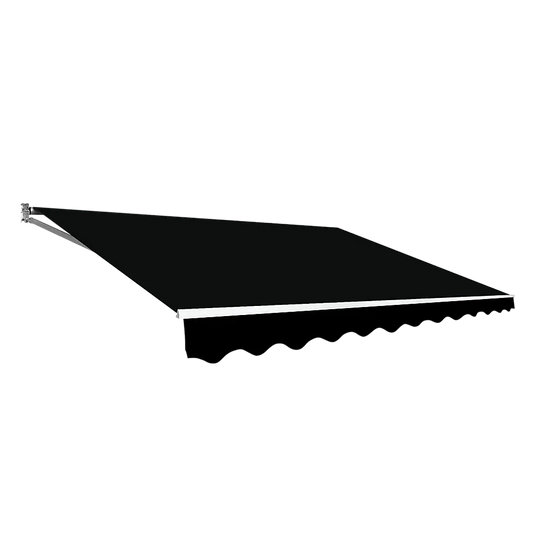 Outdoor Folding Arm Awning Retractable Sunshade Canopy Black 3.0m x 2.5m - Mekamart Australia