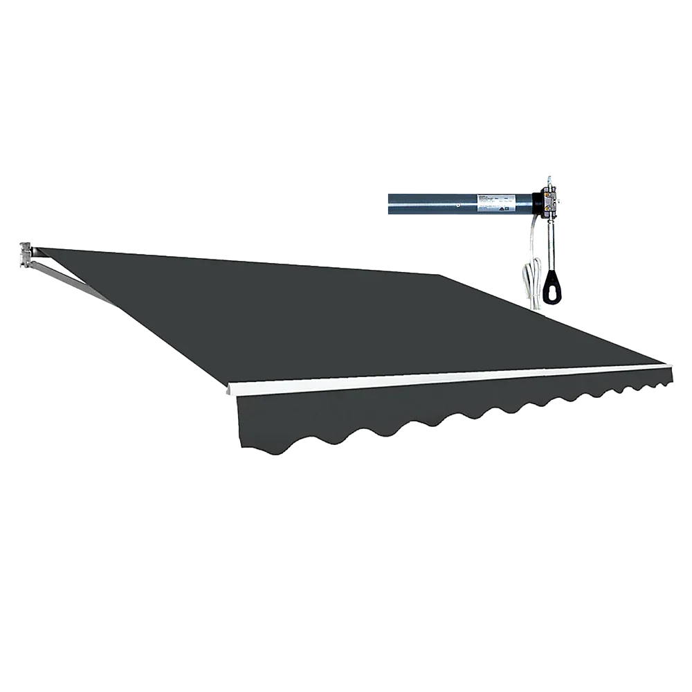 Outdoor Folding Arm Awning Retractable Sunshade Canopy Grey 4.0m x 2.5m - Mekamart Australia