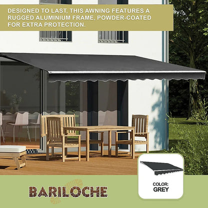 Outdoor Folding Arm Awning Retractable Sunshade Canopy Grey 4.0m x 2.5m - Mekamart Australia