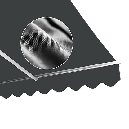 Outdoor Folding Arm Awning Retractable Sunshade Canopy Grey 4.0m x 2.5m - Mekamart Australia