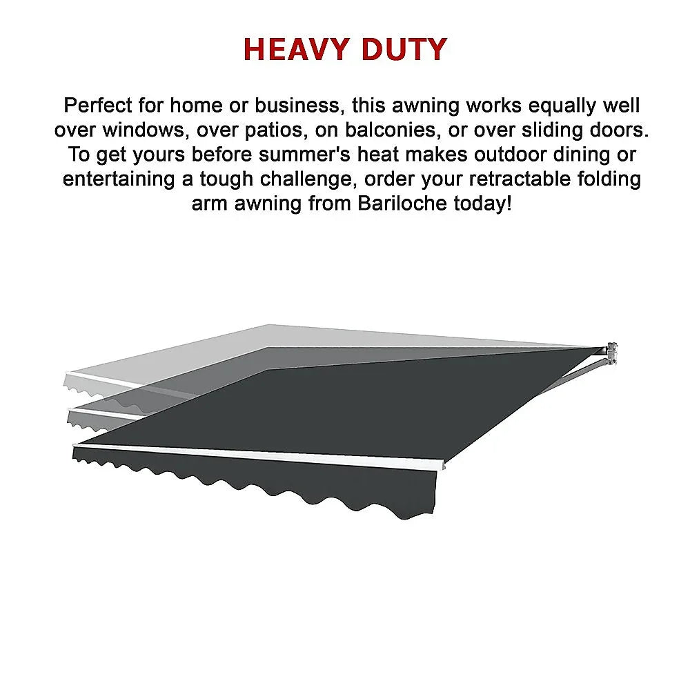Outdoor Folding Arm Awning Retractable Sunshade Canopy Grey 4.0m x 2.5m - Mekamart Australia