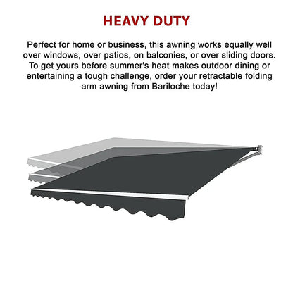 Outdoor Folding Arm Awning Retractable Sunshade Canopy Grey 4.0m x 2.5m - Mekamart Australia