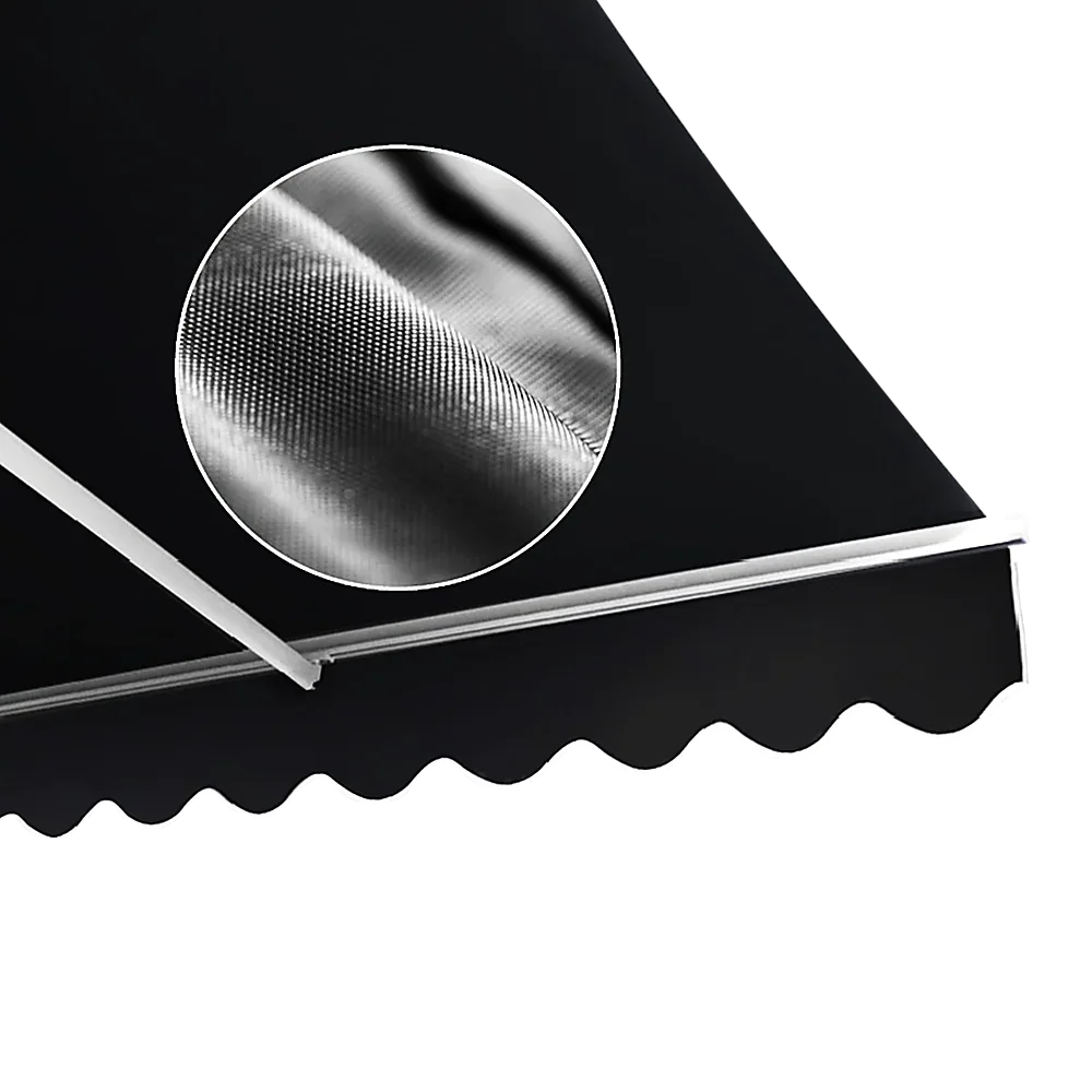 Outdoor Folding Arm Awning Retractable Sunshade Canopy Black 4.0m x 2.5m - Mekamart Australia
