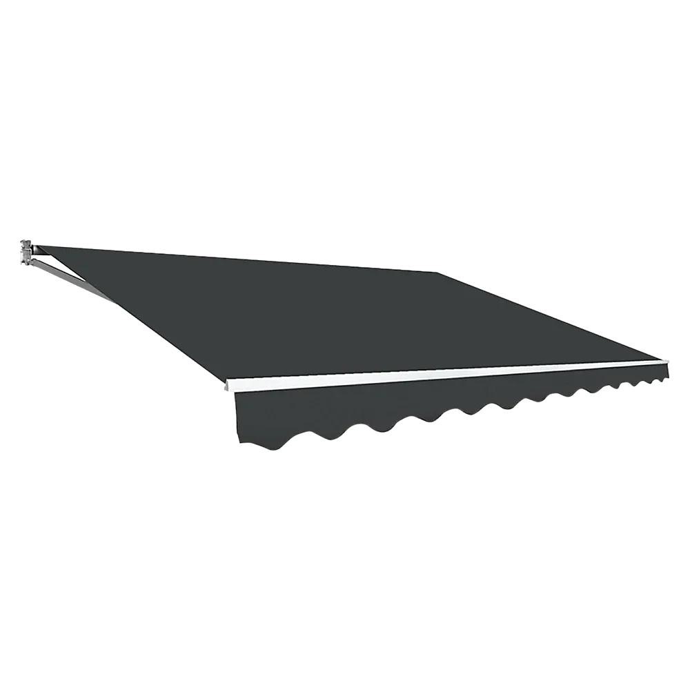 Outdoor Folding Arm Awning Retractable Sunshade Canopy Grey 5.0m x 2.5m - Mekamart Australia