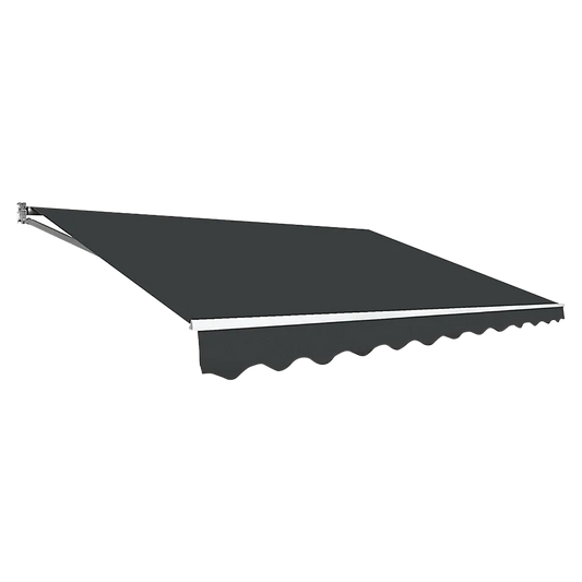 Outdoor Folding Arm Awning Retractable Sunshade Canopy Grey 5.0m x 2.5m - Mekamart Australia
