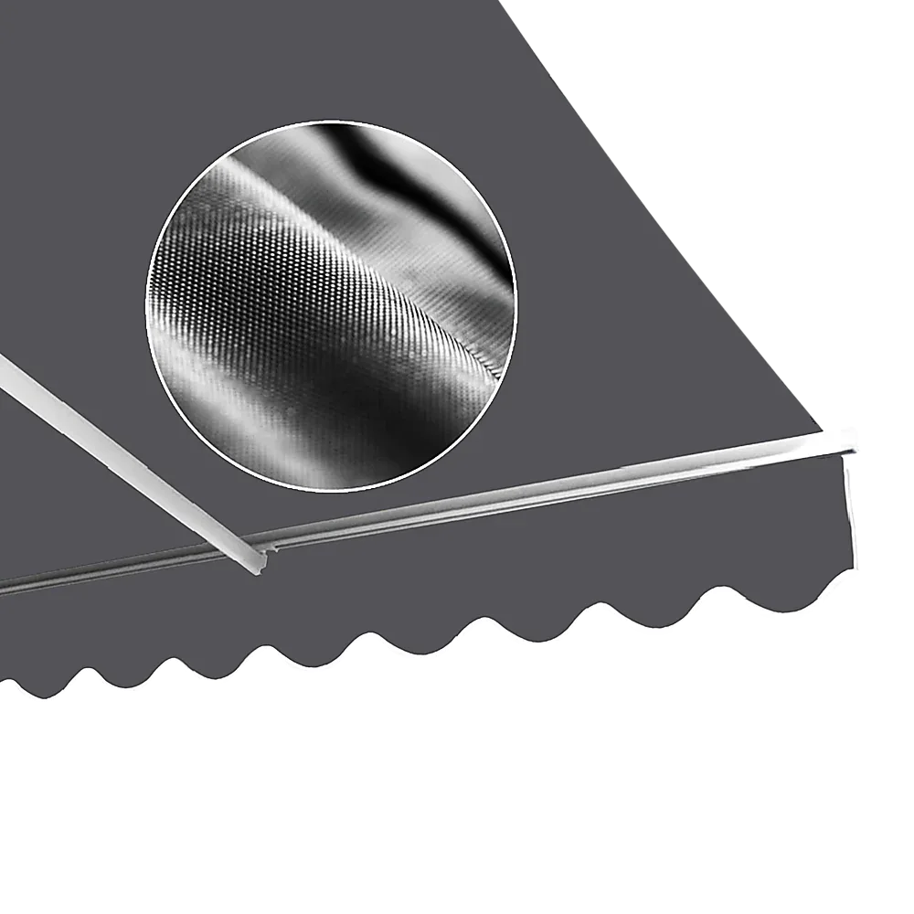 Outdoor Folding Arm Awning Retractable Sunshade Canopy Grey 5.0m x 2.5m - Mekamart Australia