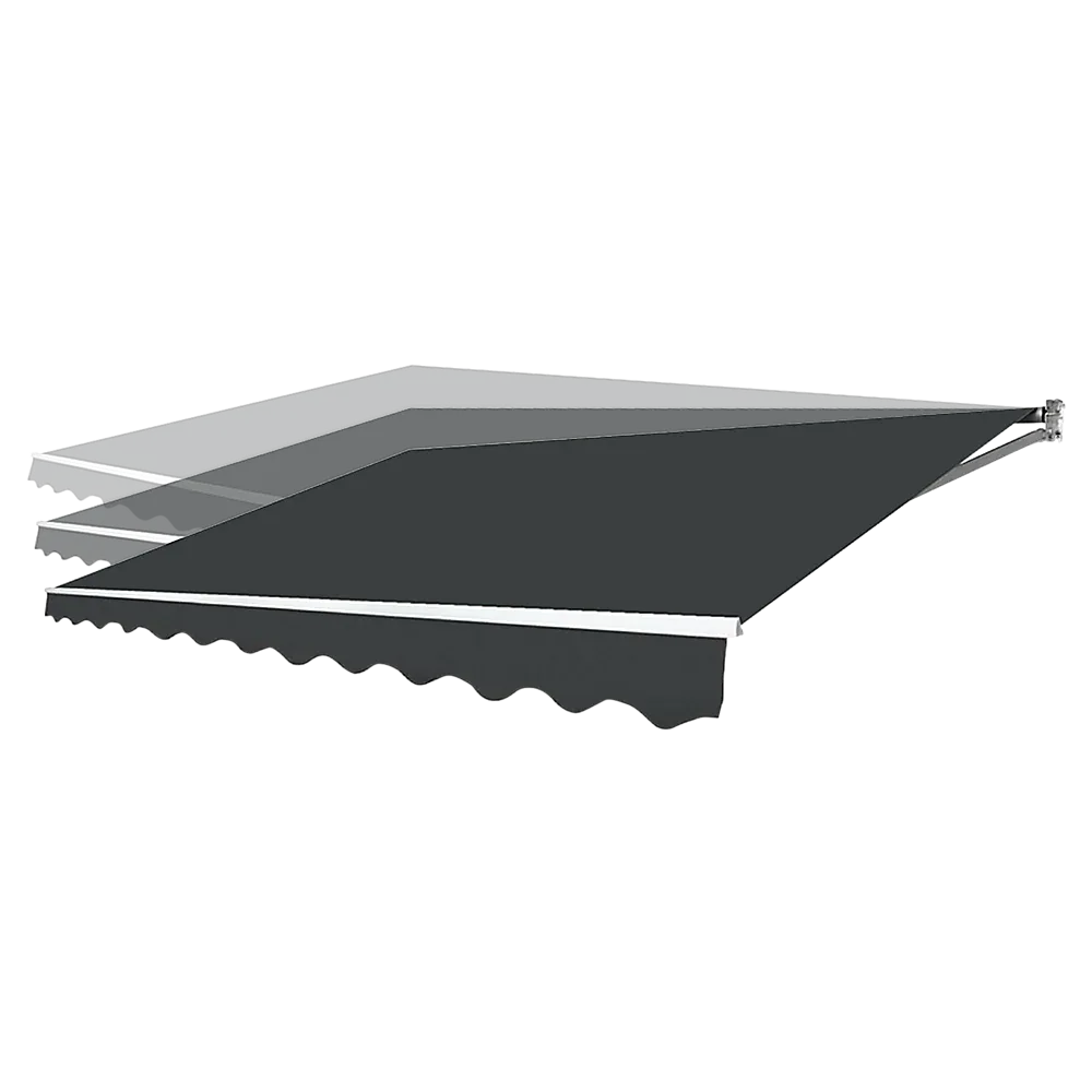 Outdoor Folding Arm Awning Retractable Sunshade Canopy Grey 5.0m x 2.5m - Mekamart Australia