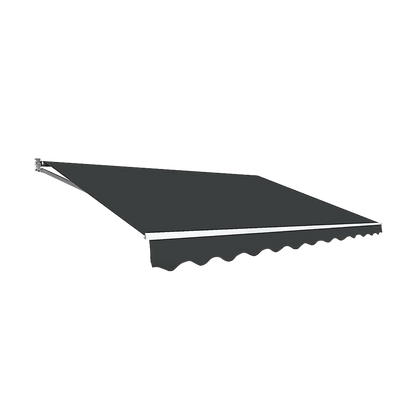 Outdoor Folding Arm Awning Retractable Sunshade Canopy Grey 4.0m x 3.0m - Mekamart Australia