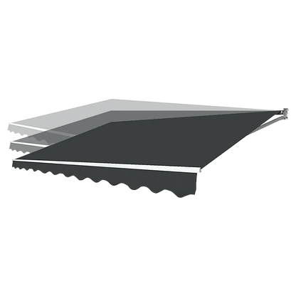 Outdoor Folding Arm Awning Retractable Sunshade Canopy Grey 4.0m x 3.0m - Mekamart Australia