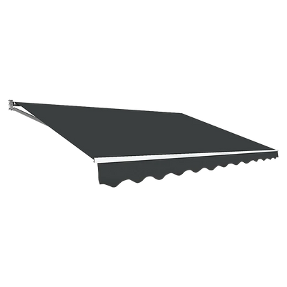 Outdoor Folding Arm Awning Retractable Sunshade Canopy Grey 5.0m x 3.0m - Mekamart Australia
