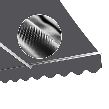 Outdoor Folding Arm Awning Retractable Sunshade Canopy Grey 5.0m x 3.0m - Mekamart Australia