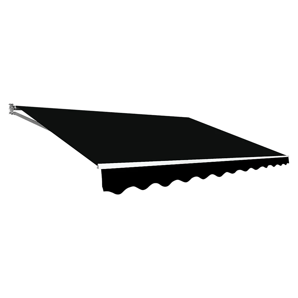 Outdoor Folding Arm Awning Retractable Sunshade Canopy Black 5.0m x 3.0m - Mekamart Australia