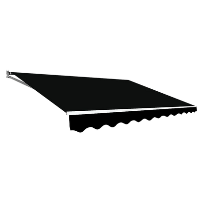 Outdoor Folding Arm Awning Retractable Sunshade Canopy Black 5.0m x 3.0m - Mekamart Australia