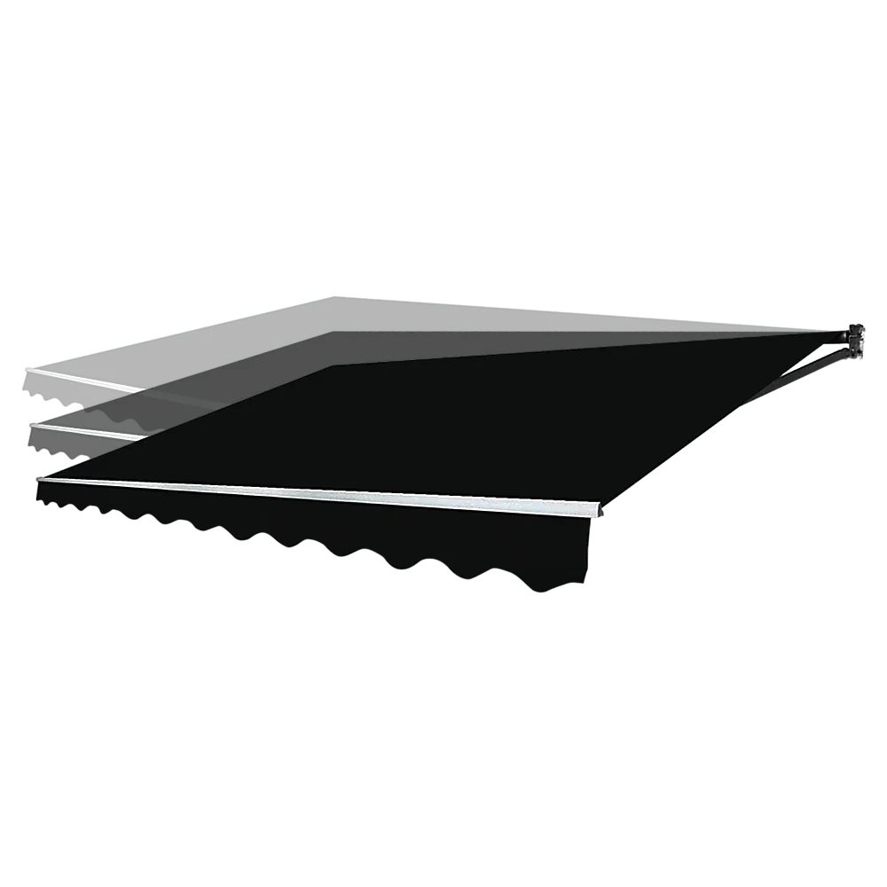 Outdoor Folding Arm Awning Retractable Sunshade Canopy Black 5.0m x 3.0m - Mekamart Australia