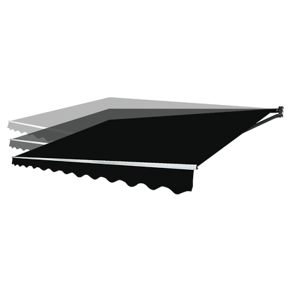 Outdoor Folding Arm Awning Retractable Sunshade Canopy Black 5.0m x 3.0m - Mekamart Australia