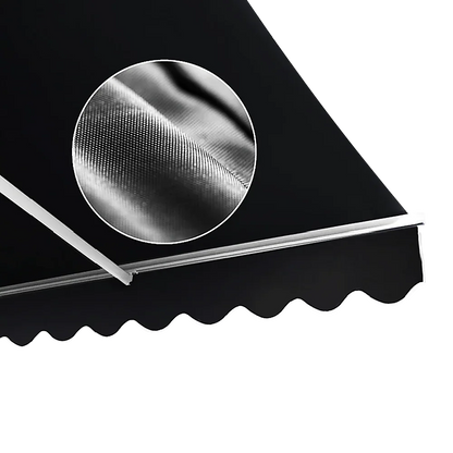 Outdoor Folding Arm Awning Retractable Sunshade Canopy Black 5.0m x 3.0m - Mekamart Australia