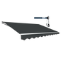 Motorised Outdoor Folding Arm Awning Retractable Sunshade Canopy Grey 4.0m x 2.5m - Mekamart Australia