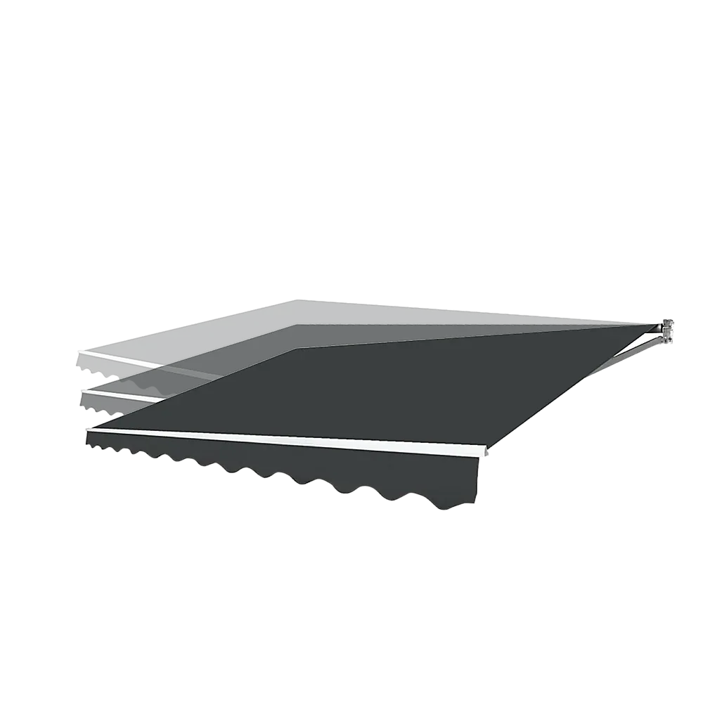 Motorised Outdoor Folding Arm Awning Retractable Sunshade Canopy Grey 4.0m x 2.5m - Mekamart Australia