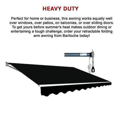 Motorised Outdoor Folding Arm Awning Retractable Sunshade Canopy Black 4.0m x 2.5m - Mekamart Australia