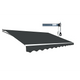Motorised Outdoor Folding Arm Awning Retractable Sunshade Canopy Grey 5.0m x 2.5m - Mekamart Australia