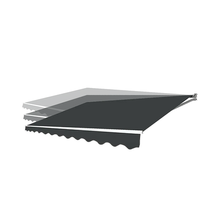 Motorised Outdoor Folding Arm Awning Retractable Sunshade Canopy Grey 5.0m x 2.5m - Mekamart Australia