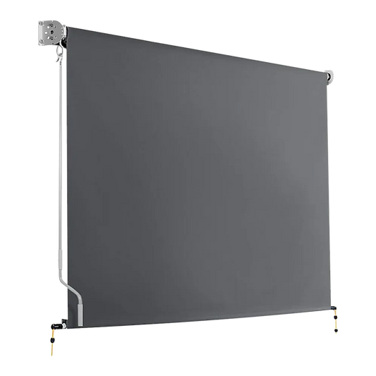 Retractable Straight Drop Roll Down Awning Garden Patio Screen 2.1X2.5M - Mekamart Australia