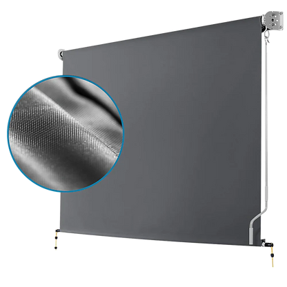 Retractable Straight Drop Roll Down Awning Garden Patio Screen 2.1X2.5M - Mekamart Australia