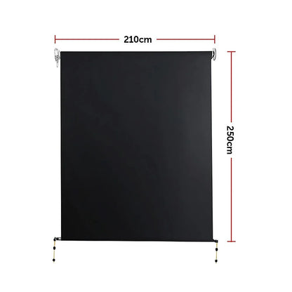 Retractable Straight Drop Roll Down Awning Garden Patio Screen 2.1X2.5M - Mekamart Australia
