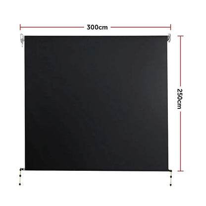 Retractable Straight Drop Roll Down Awning Garden Patio Screen 3.0X2.5M - Mekamart Australia