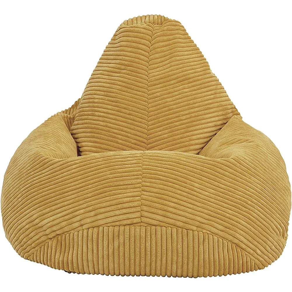 Jumbo Cord Beanbag Chair Cover Unfilled Large Bean Bag - Mustard - Mekamart Australia