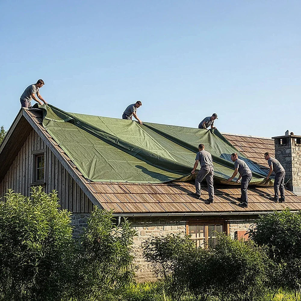 3x4M Army Heavy Duty Waterproof Canvas Tarp Tarpaulin Sun Blocked Dustproof - Mekamart Australia