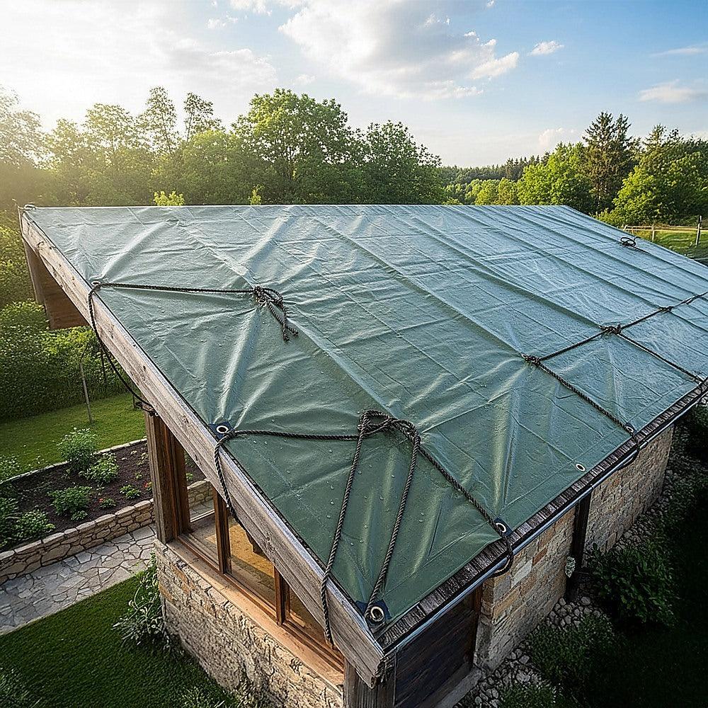 3x4M Army Heavy Duty Waterproof Canvas Tarp Tarpaulin Sun Blocked Dustproof - Mekamart Australia