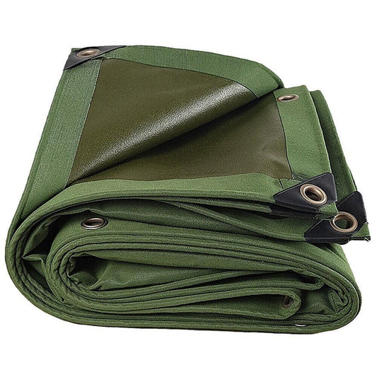 3x4M Army Heavy Duty Waterproof Canvas Tarp Tarpaulin Sun Blocked Dustproof - Mekamart Australia