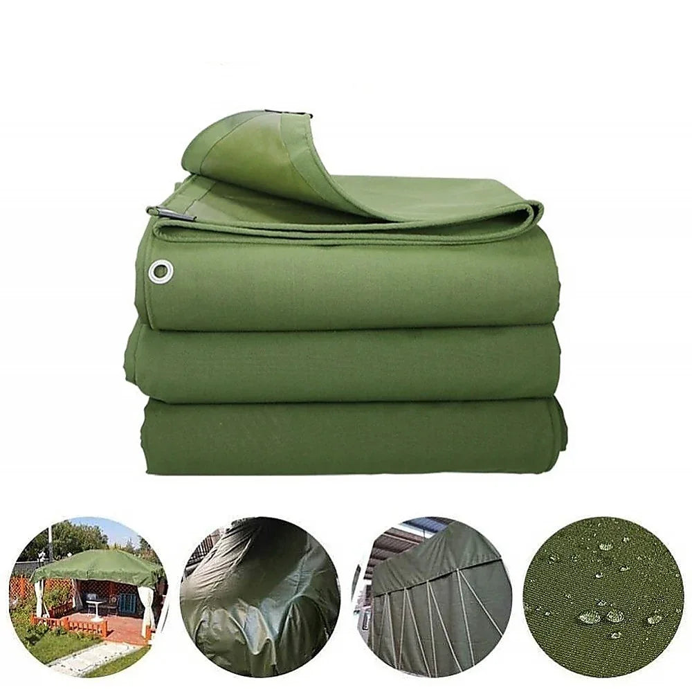 3x4M Army Heavy Duty Waterproof Canvas Tarp Tarpaulin Sun Blocked Dustproof - Mekamart Australia