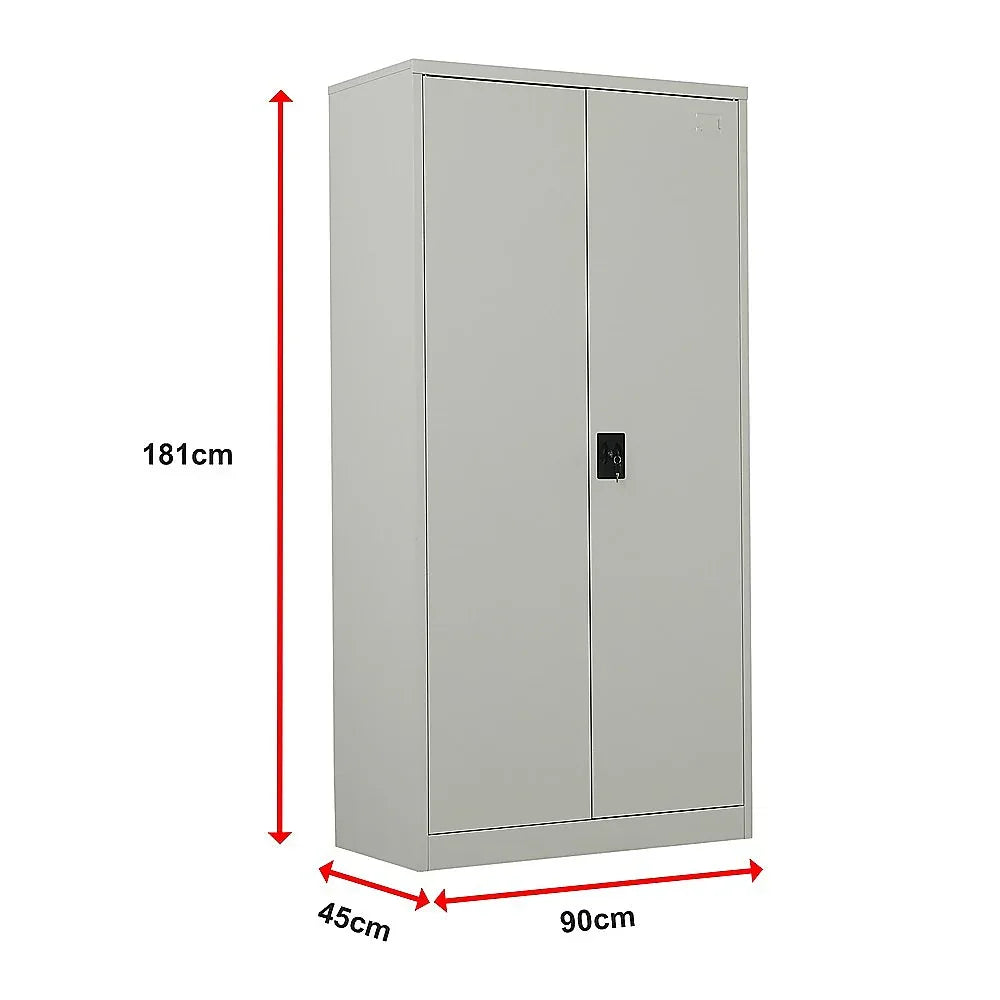 Two-Door Metal Cabinet Shelf Storage for Home Office Gym - Mekamart Australia