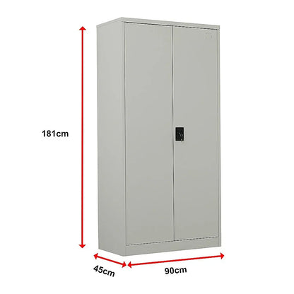 Two-Door Metal Cabinet Shelf Storage for Home Office Gym - Mekamart Australia