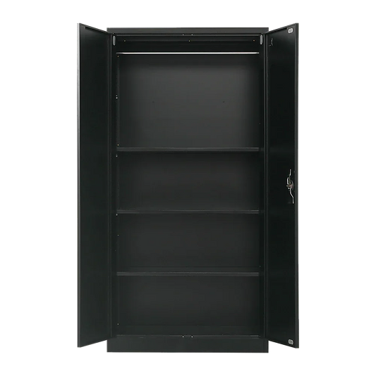 Two-Door Metal Cabinet Shelf Storage for Home Office Gym - Mekamart Australia