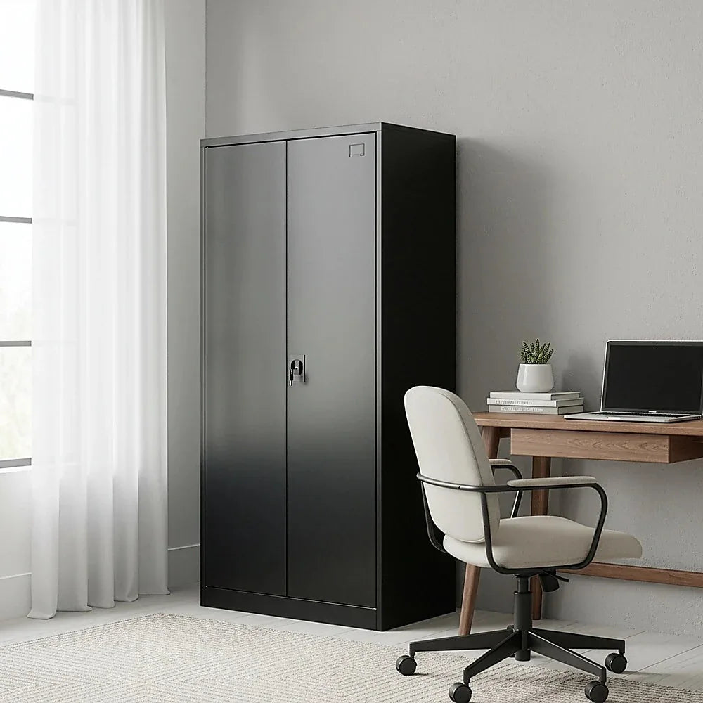 Two-Door Metal Cabinet Shelf Storage for Home Office Gym - Mekamart Australia