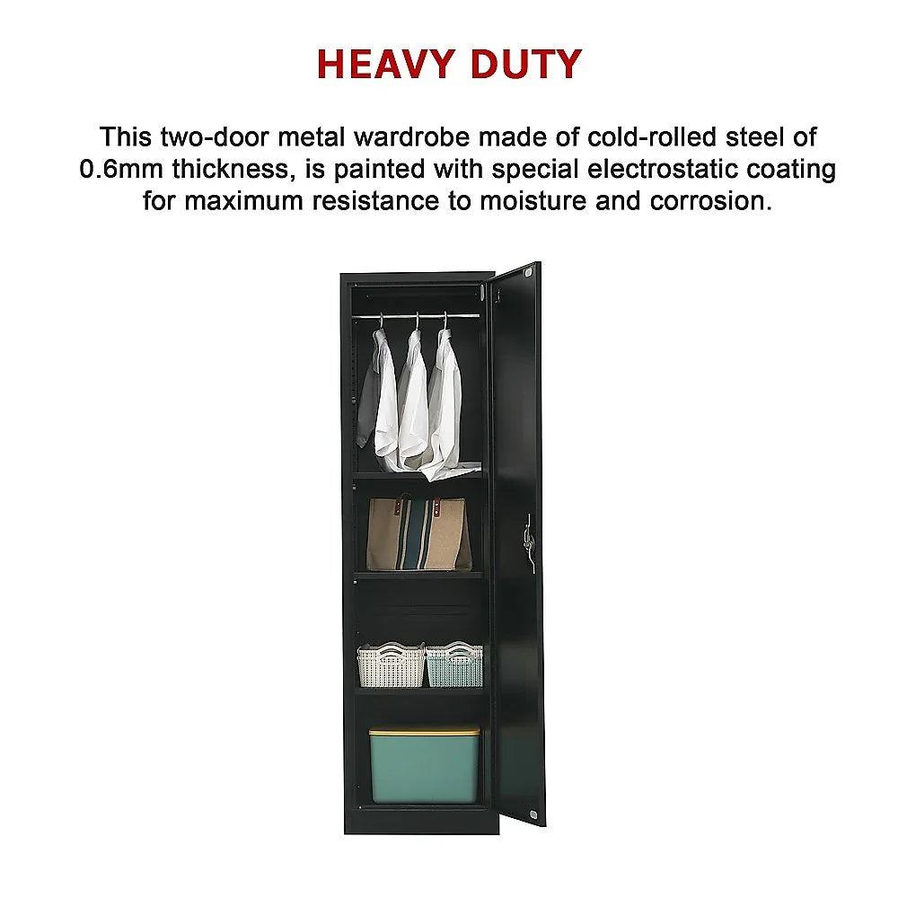 Single-Door Metal Tall Cabinet Shelf Storage for Home Office Gym - Mekamart Australia