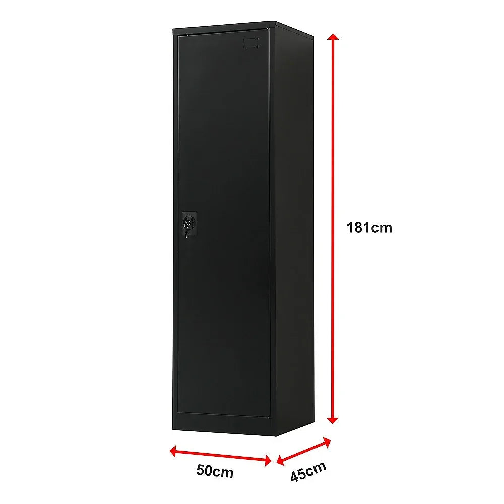 Single-Door Metal Tall Cabinet Shelf Storage for Home Office Gym - Mekamart Australia