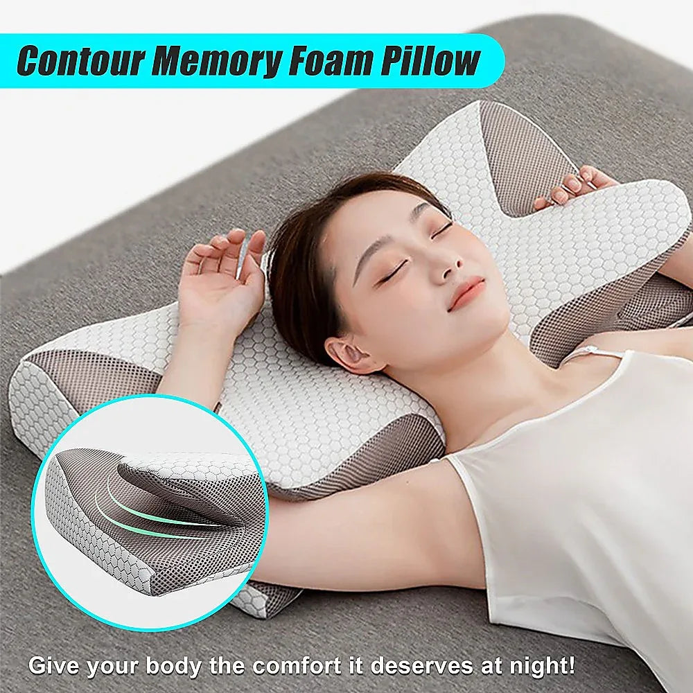 Soft Cervical Pillow for Neck Pain Relief Memory Foam Ergonomic - Mekamart Australia