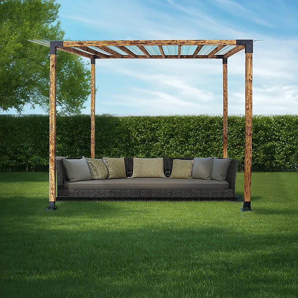 Roof Pergola Gazebo Shed Matte Black Steel Brackets DIY Kits - Mekamart Australia