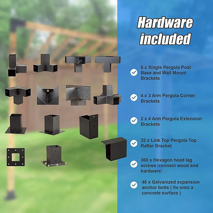 Roof Pergola Gazebo Shed Matte Black Steel Brackets DIY Kits - Mekamart Australia