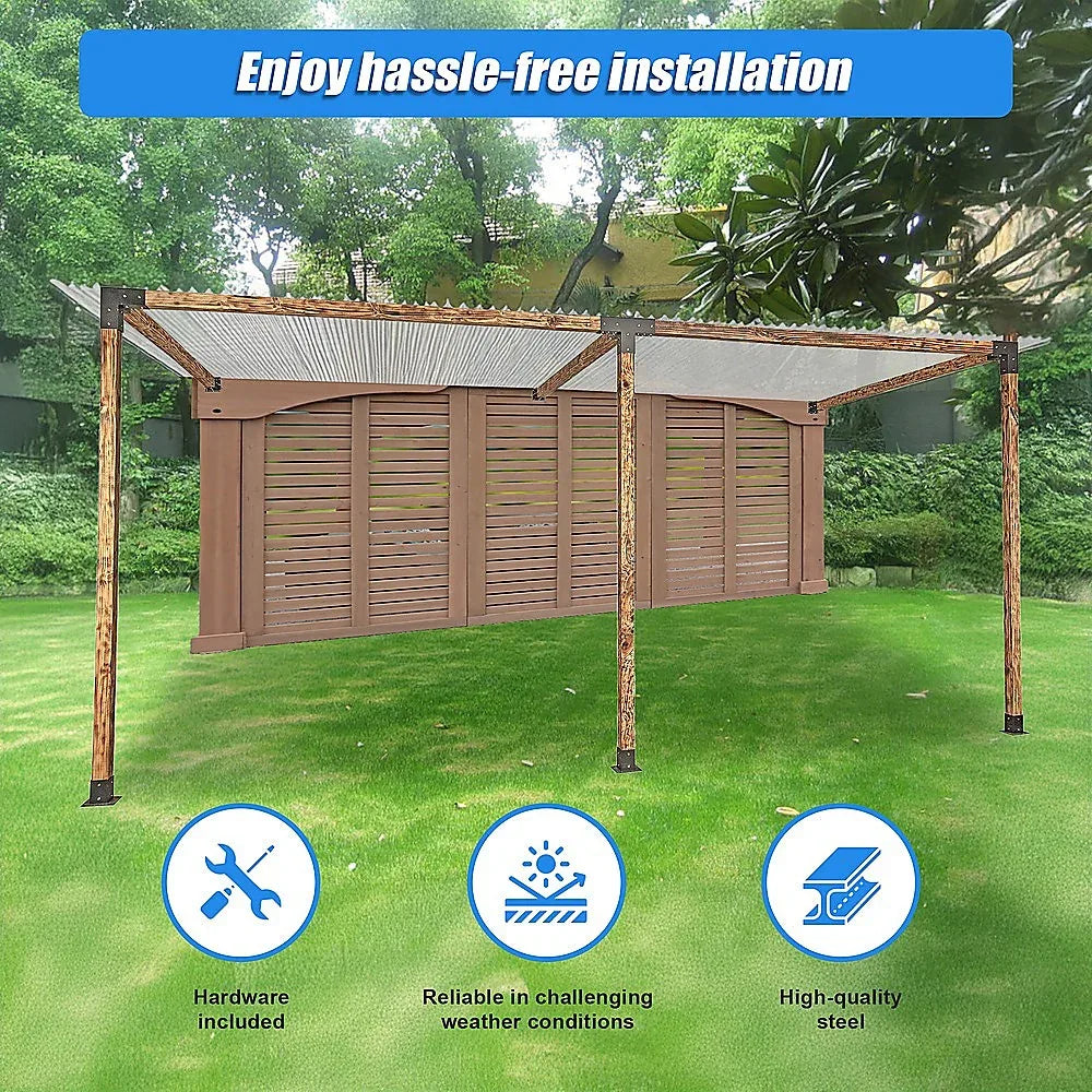 Roof Pergola Gazebo Shed Matte Black Steel Brackets DIY Kits - Mekamart Australia