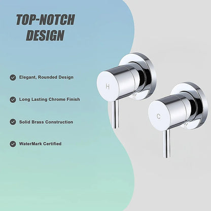 Bathroom Shower Bath Hot and Cold Mixer WATERMARK Certified in Chrome - Mekamart Australia