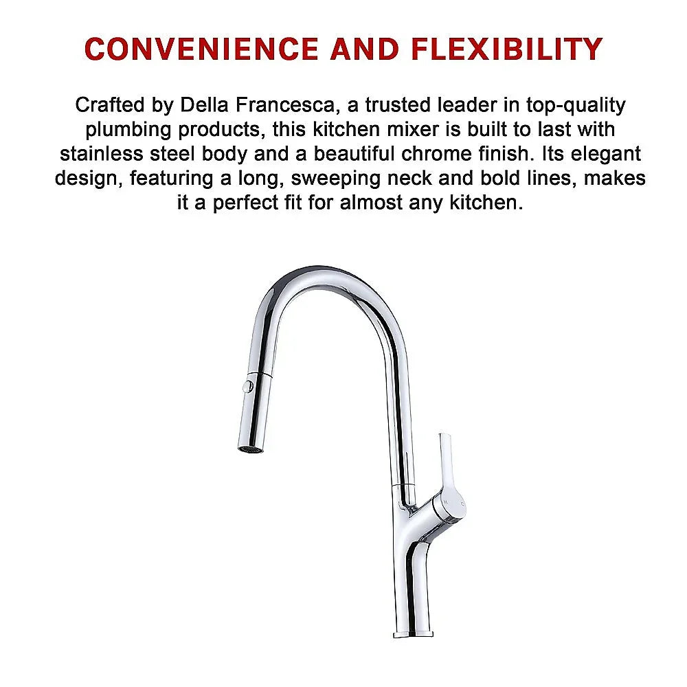 Kitchen Laundry Bathroom Basin Sink Pull Out Mixer Tap Faucet in Chrome - Mekamart Australia