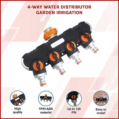 4-Way Water Distributor Garden Irrigation - Mekamart Australia