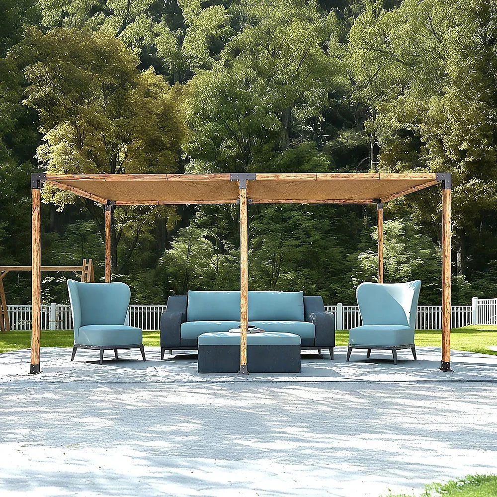 Roof Pergola Gazebo Shed Matte Black Steel Brackets and Coffee Screen DIY Kits - Mekamart Australia