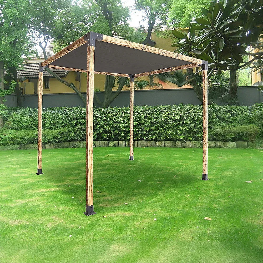 Roof Pergola Gazebo Shed Matte Black Steel Brackets and Black Screen DIY Kits - Mekamart Australia