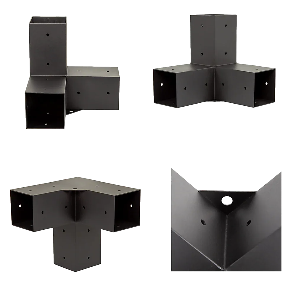 Roof Pergola Gazebo Shed Matte Black Steel Brackets and Black Screen DIY Kits - Mekamart Australia